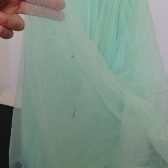 SHERRI HILL Gown/Dress, 16, Mint Green, Rhinestone/Beaded Bodice, Layered Tulle - Picture 11 of 14